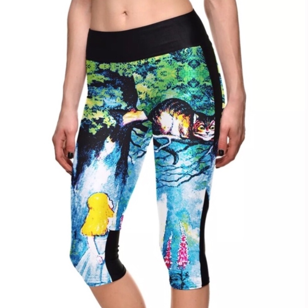 New! Alice in Wonderland Capri Leggings